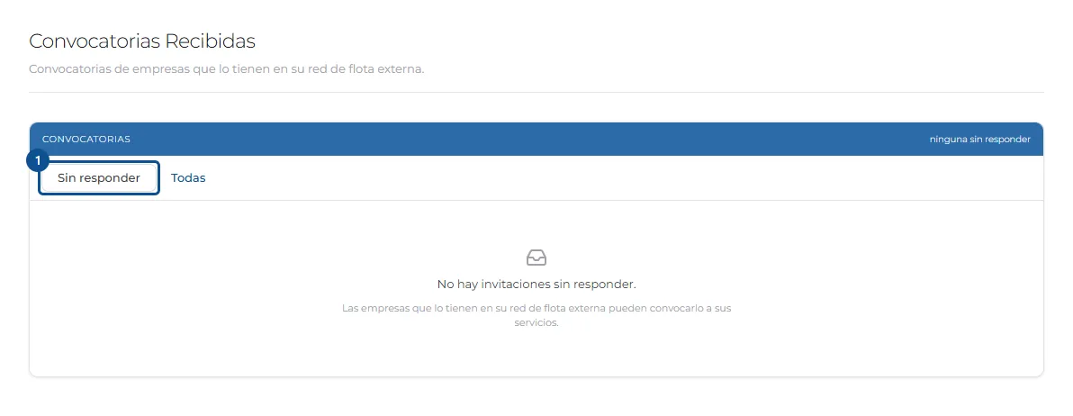 Pantalla de «Responder a una convocatoria recibida», con los pasos señalados por número