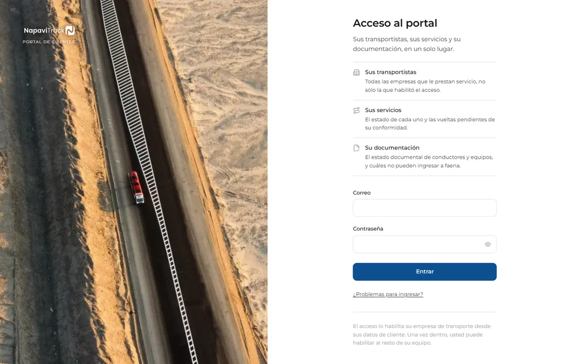 Pantalla de «Entrar al portal por primera vez», con los pasos señalados por número