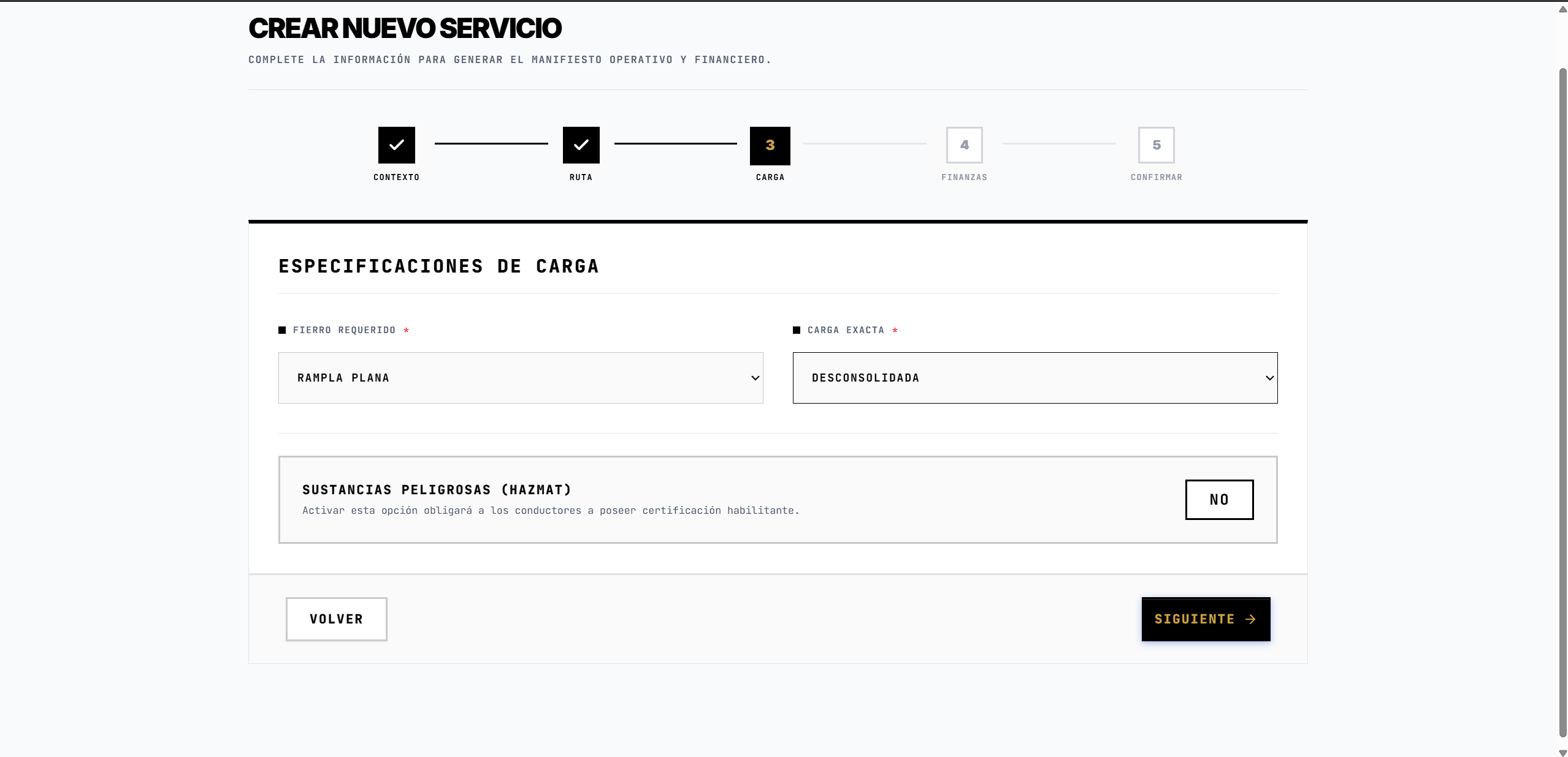 3. Carga y Equipo