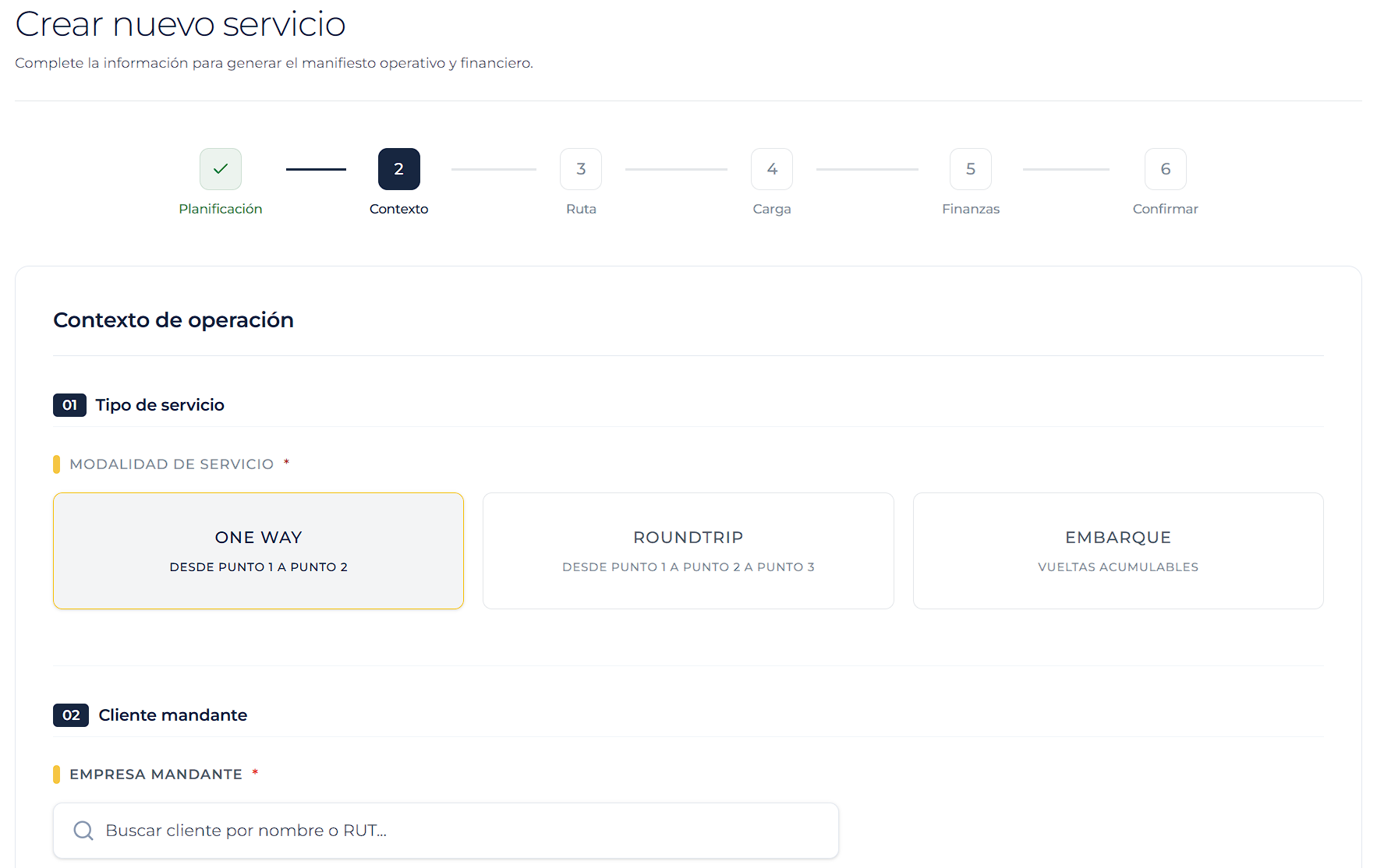 Servicios de transporte con uno o cincuenta conductores